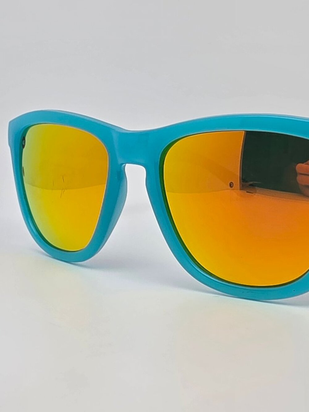 Knockaround Premiums Wild Thing Blue Frame Polarized Fire Orange Lens Sunglasses